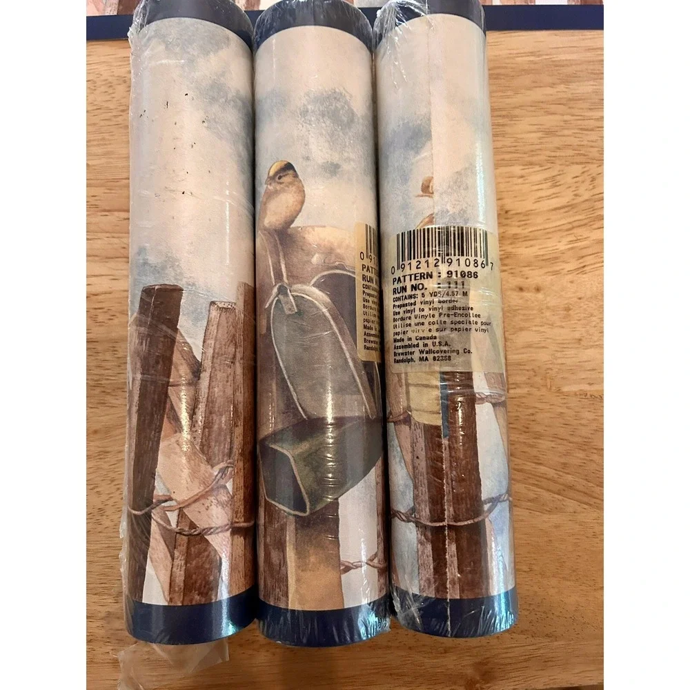 Brewster Wallcovering Co. Border Pattern 91086 Birds On Mailboxes Lot Of 5